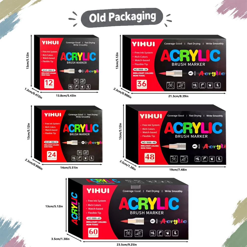 Acrylic Paint Markers – Brush-Tip Paint Pens, 12 to 60 Colours