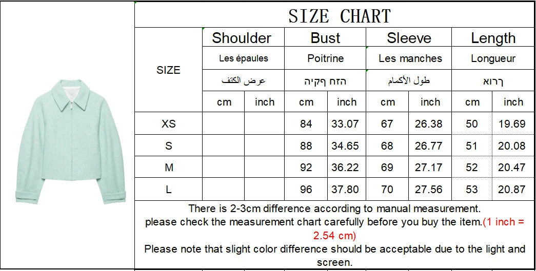 Women's Causal  Zipper Lapel Jackets Autumn Winter Fashion Long Sleeve Daily Coats High Street Ladies Outwear