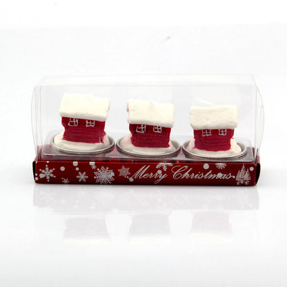 Weihnachtsfiguren-Kerzen 3er-Pack | Weihnachtsmann, Schneemann & festliche Motive | 6 Farben | Weihnachts- & Hochzeitsdekoration