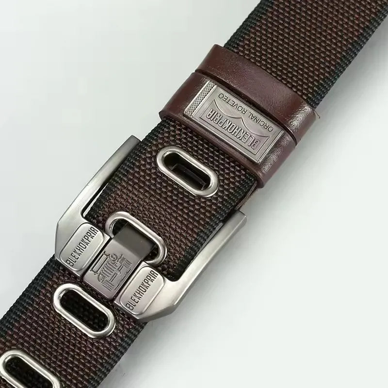 Men's Retro Canvas Belt – Pin Buckle Casual Belt, 120 cm