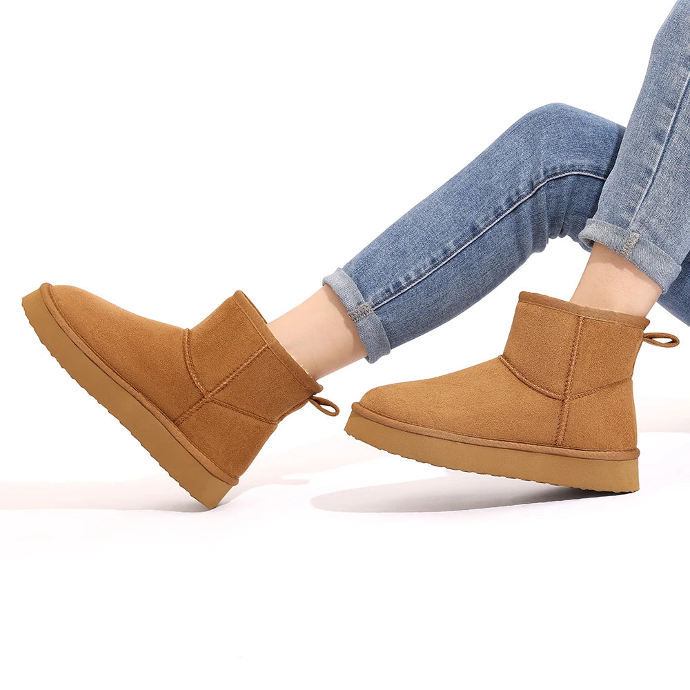 Evshine Memory Foam Ankle Boot Trending Shoes For Women Waterproof Women Snow Boots Female Snow Boots Suede Winter Warm Boots