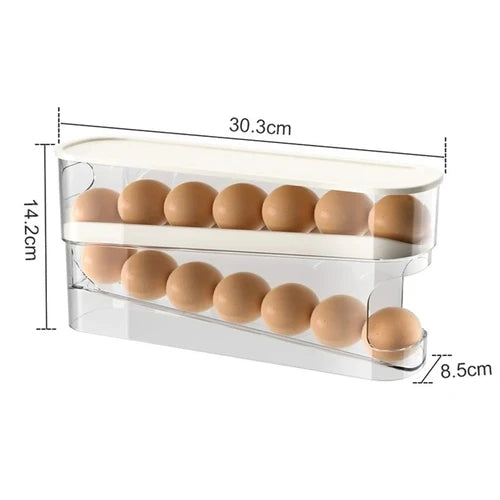 2-Tier Rolling Egg Dispenser for the Fridge – Space-Saving Organizer