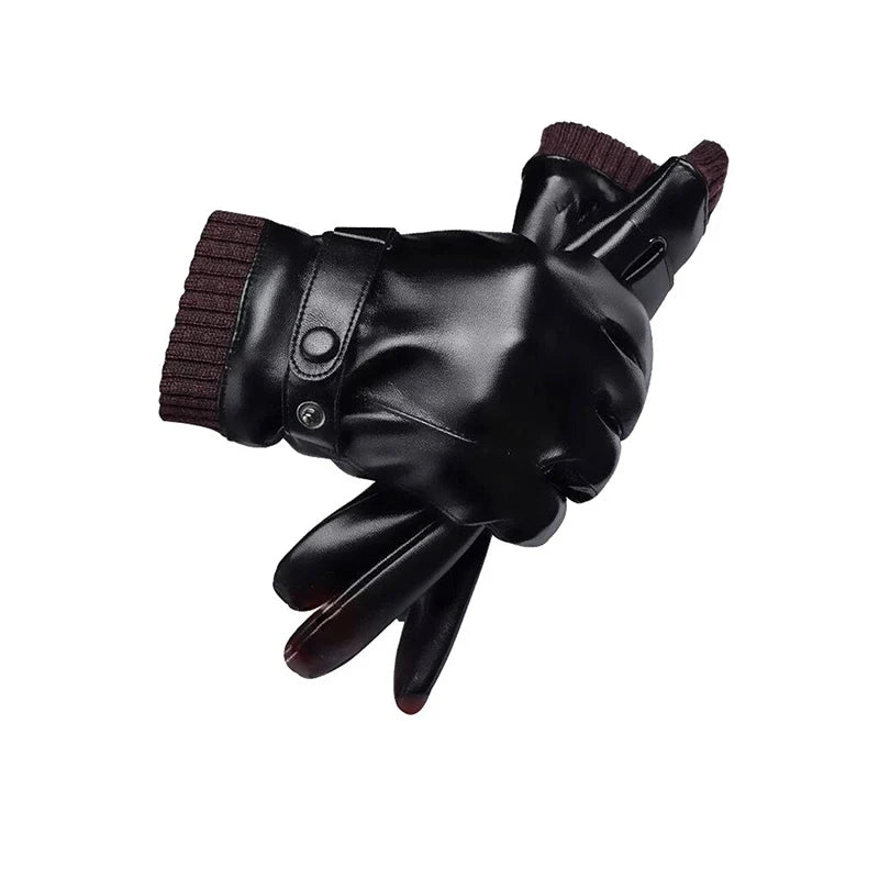 Men's Faux Leather Driving Gloves – Touchscreen, Non-Slip