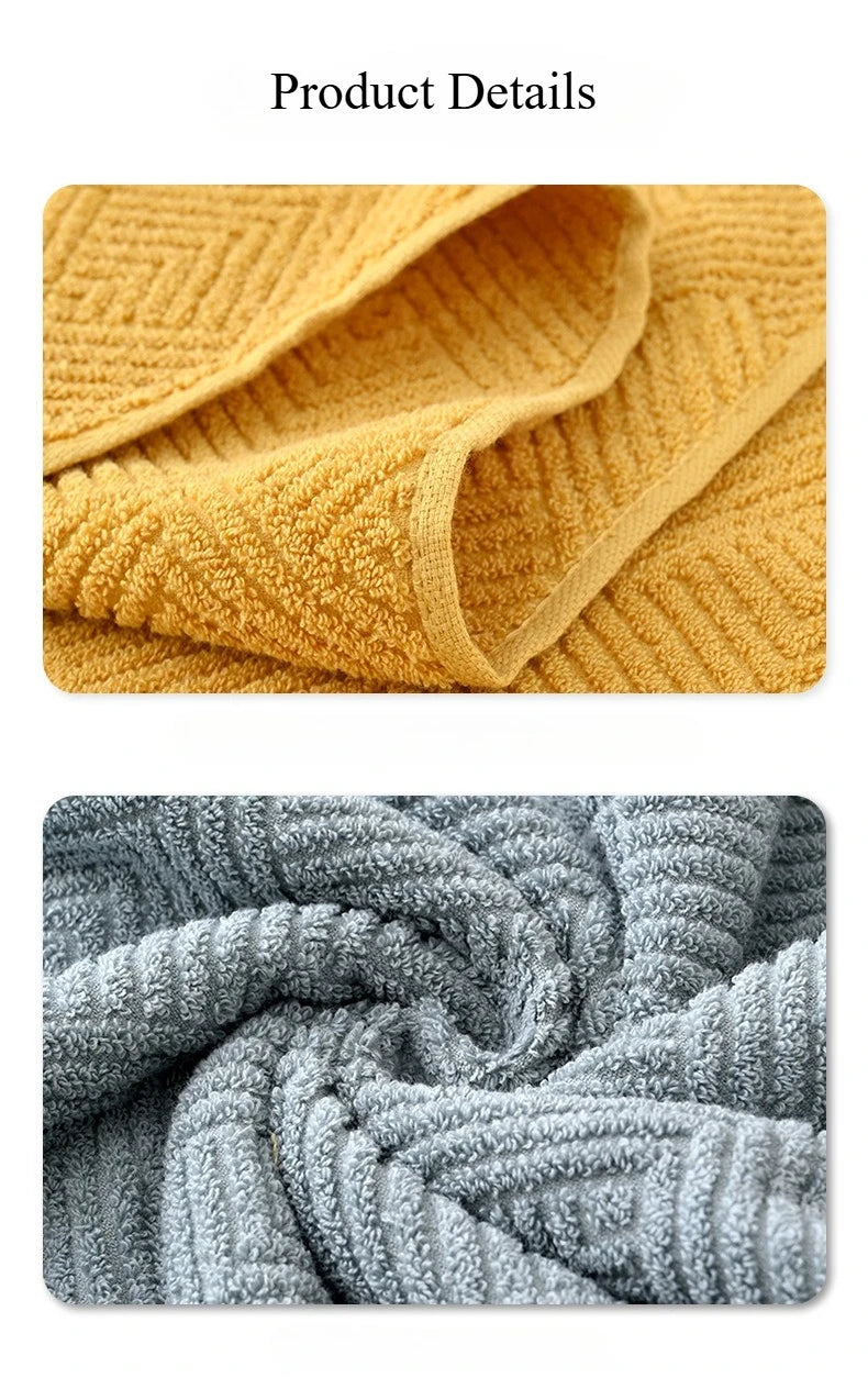 Twill Cotton 3-Piece Towel Set – Solid Colours, 550 g