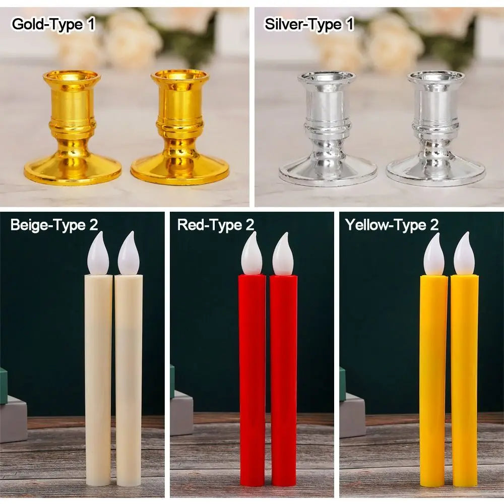 Creative LED Flameless Candles Lights Wedding Birthday Party Simulation Candles Lamp Long Electric Flickering Candlesticks