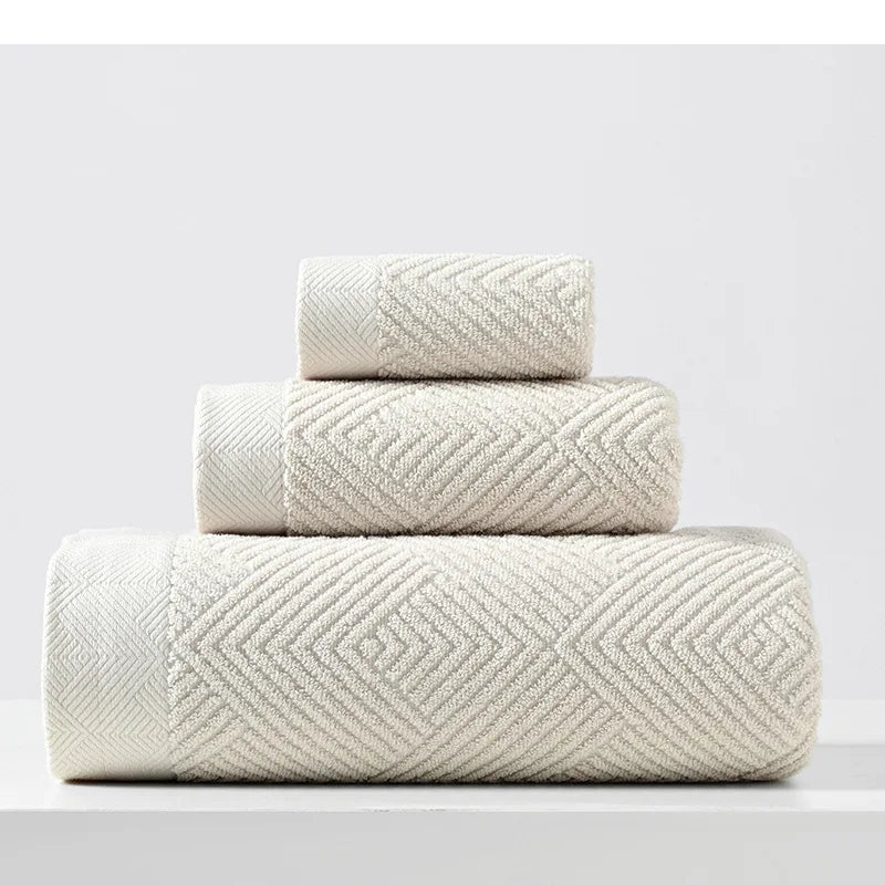 Twill Cotton 3-Piece Towel Set – Solid Colours, 550 g