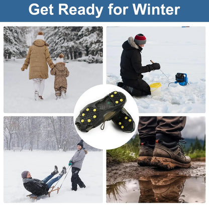 Ice Cleats for Shoes & Boots – 10-Stud Anti-Slip Snow Grips