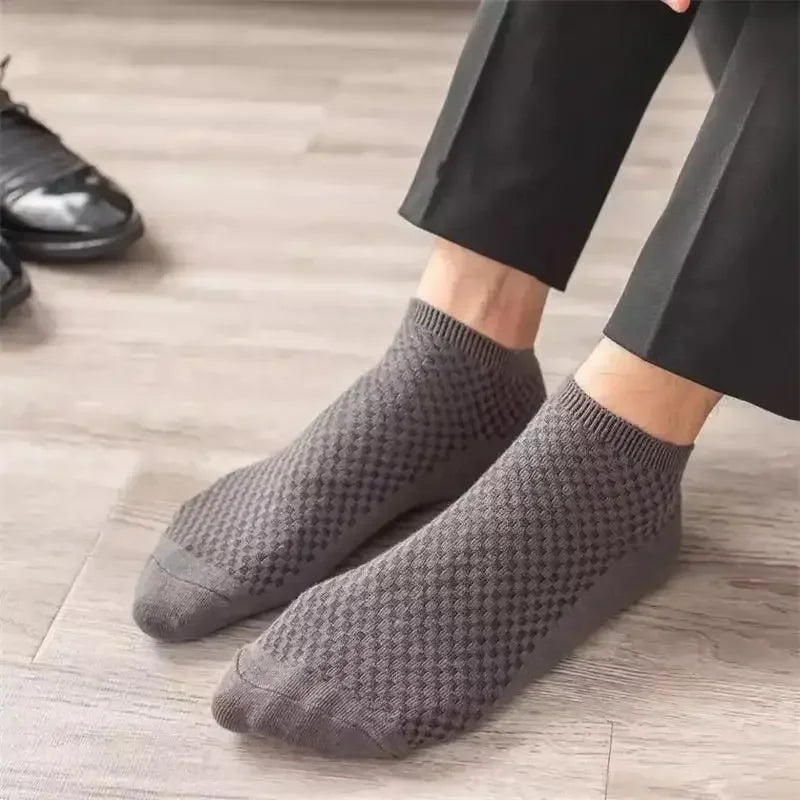 Men's Bamboo Low-Cut Socks – 5 Pairs, Soft & Breathable