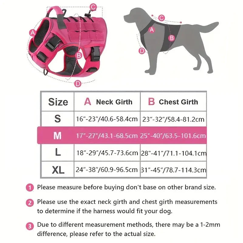 Adjustable No-Pull Tactical Dog Harness with Handle for Large Dogs - Reflective  Vest for Labrador Retriever, Siberian H
