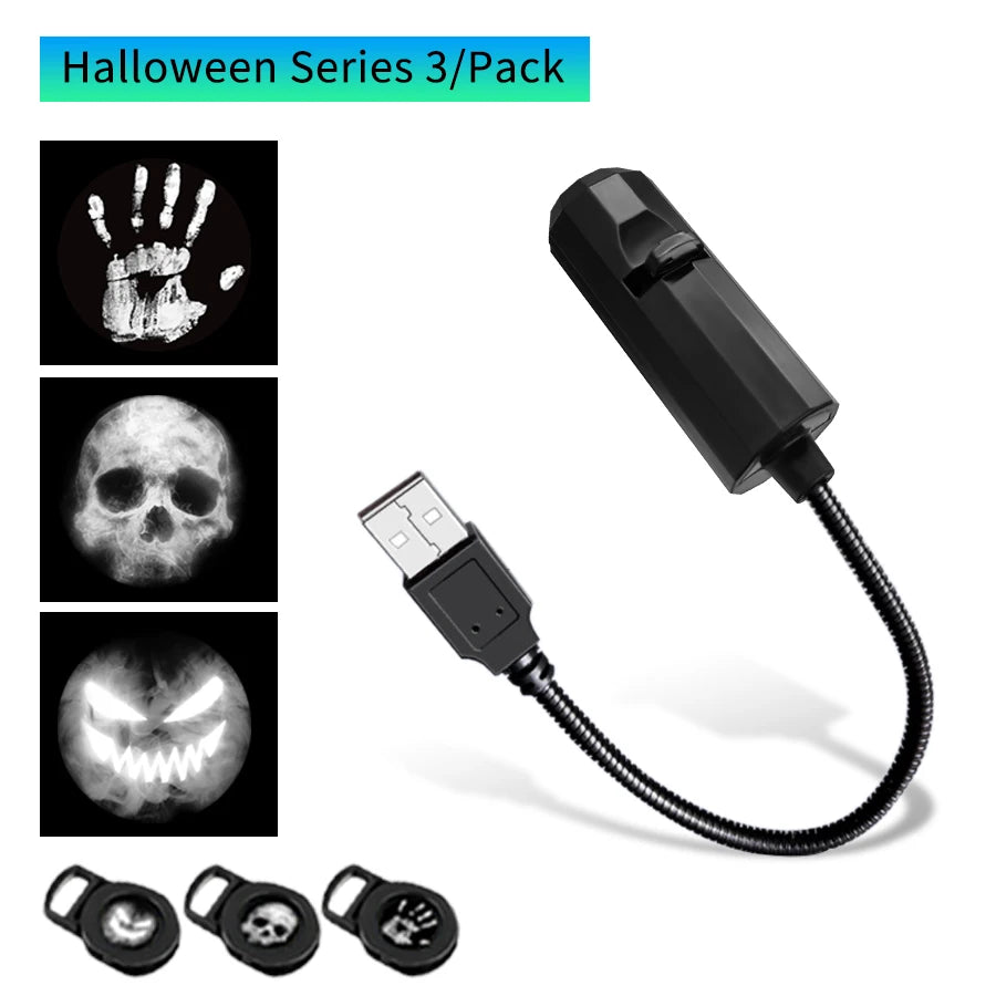 USB Projector Night Light – Christmas, Halloween & Planet Film Discs
