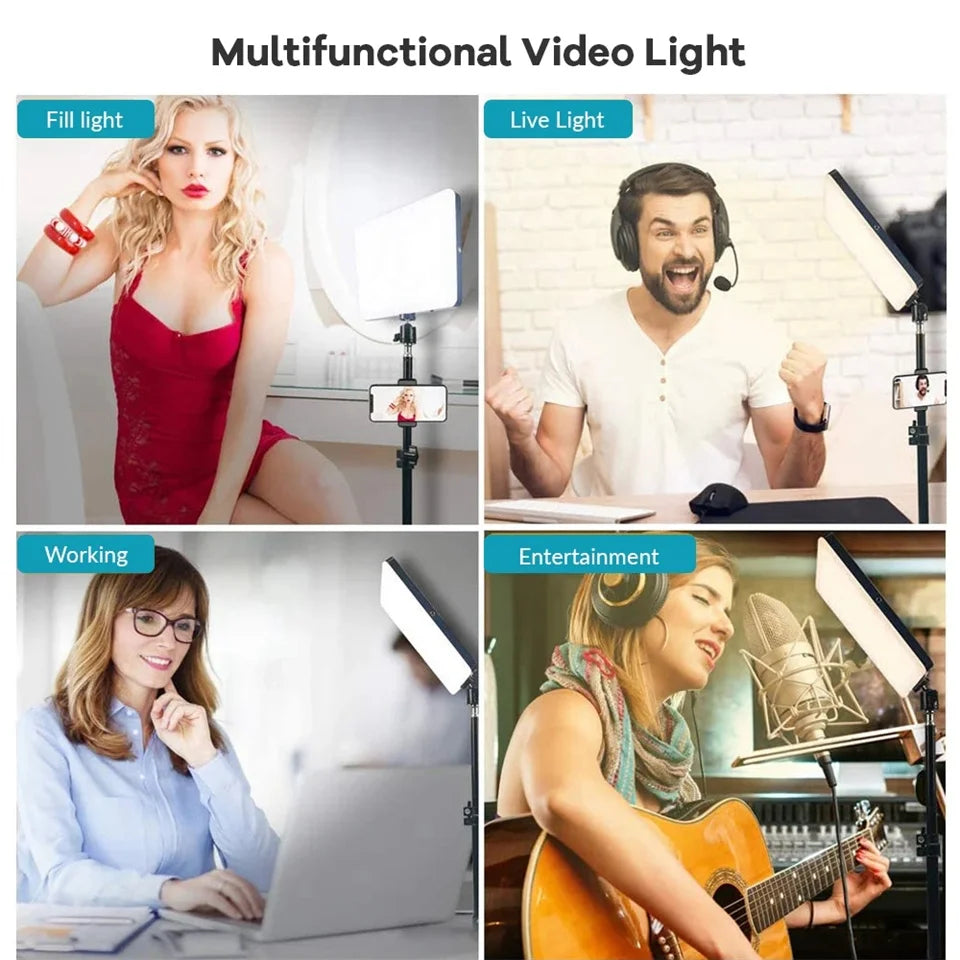 11-Inch LED Video Light Panel – Dimmable Bi-Colour Fill Light, Optional 160 cm Stand