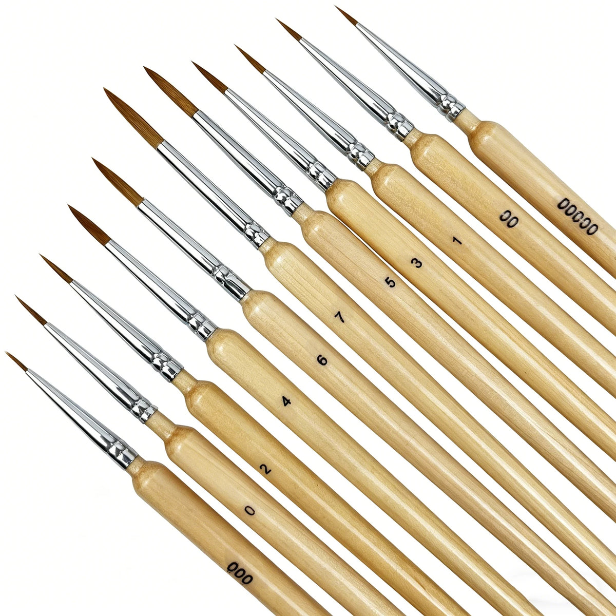 Miniature Detail Paint Brush Set – 10 or 11 Fine-Tip Brushes