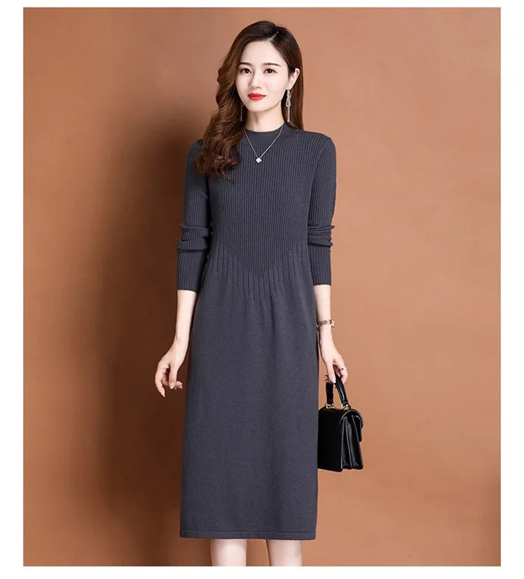 Women's Ankle-Length A-Line Dress with Appliqué