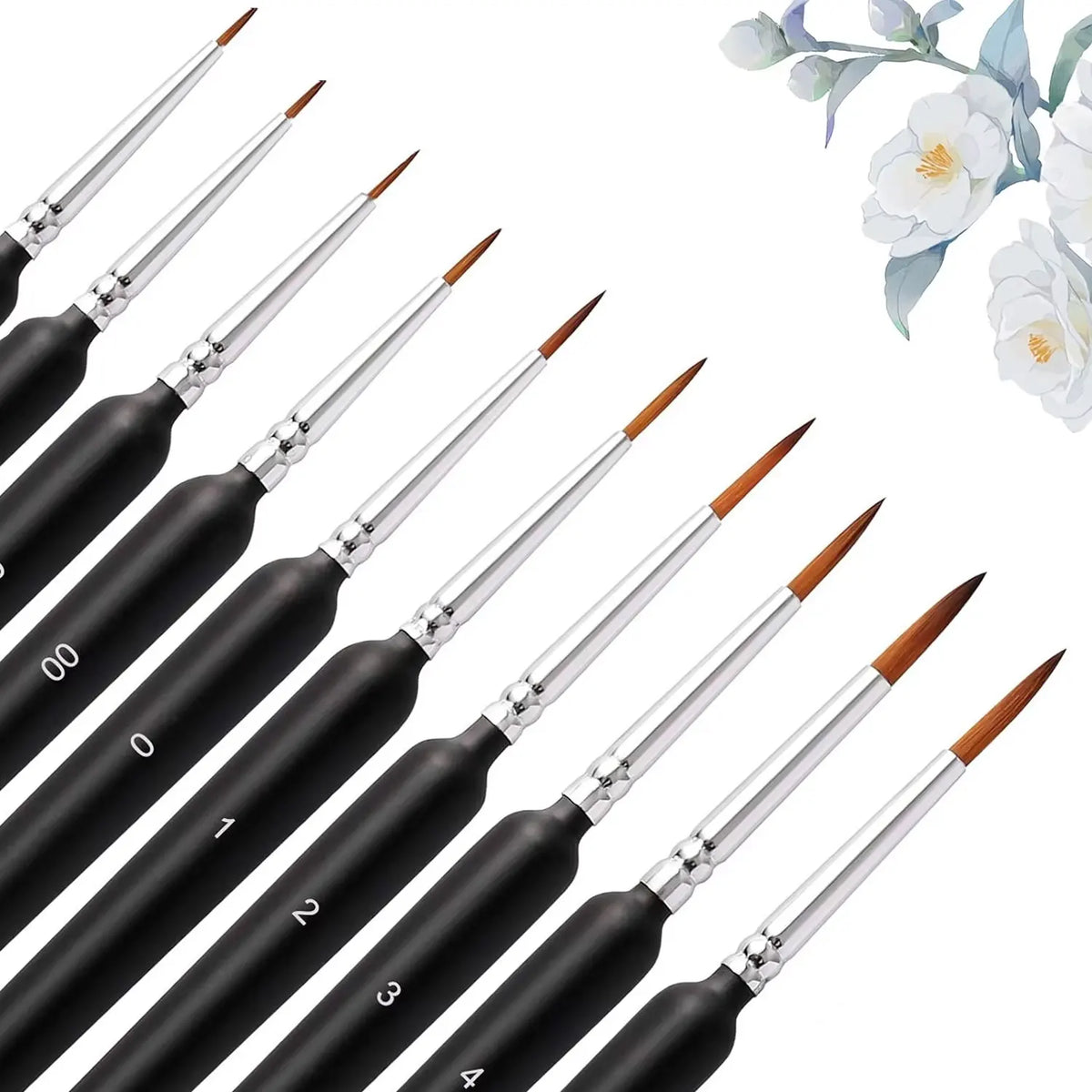 Miniature Detail Paint Brush Set – 10 or 11 Fine-Tip Brushes