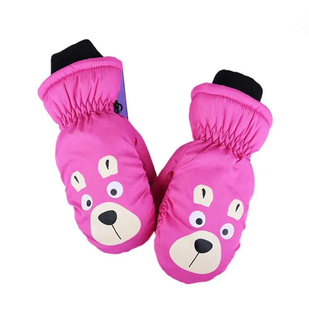 Kids' Cartoon Ski Gloves – Thick Windproof Snow Gloves (Ages 5–8)
