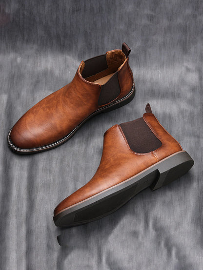 Herren-Chelsea-Boots im Slip-on-Stil mit eckiger Zehenpartie