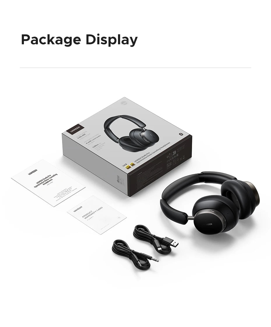 UGREEN Studio Pro ANC Headphones – 48dB Noise Cancelling, Hi-Res LDAC, 120H Battery