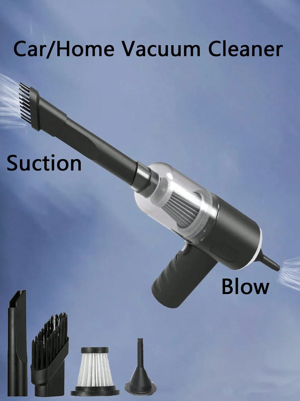 Cordless Handheld Vacuum – Rechargeable Mini Car & Home Vacuum with Washable HEPA Filter
