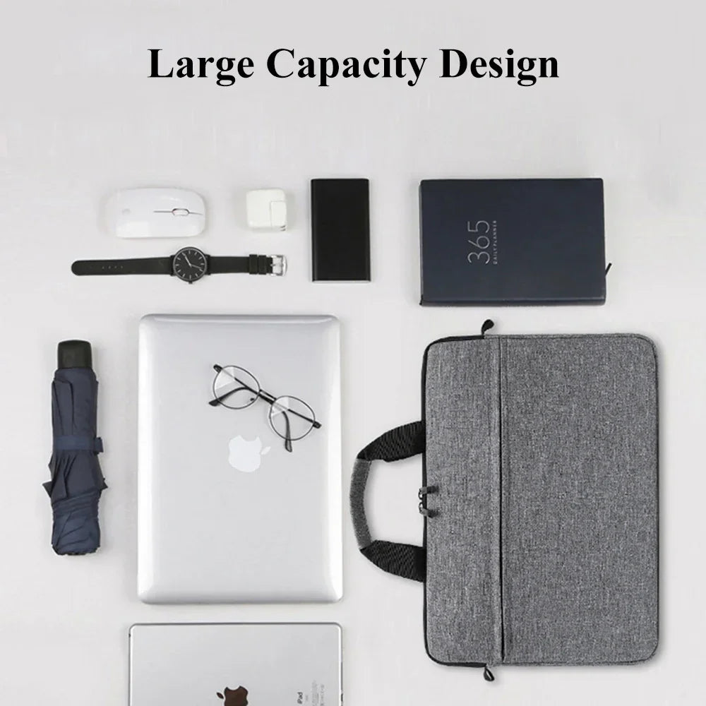 Water-Repellent Laptop Carry Case 13"-15" - Tablet Bag with Shoulder Strap