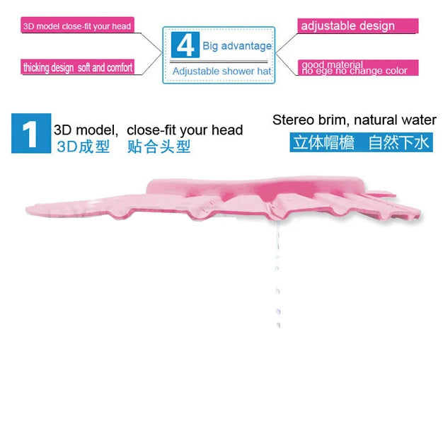 Adjustable Baby Shower Cap | Waterproof Silicone Bath Visor for Kids