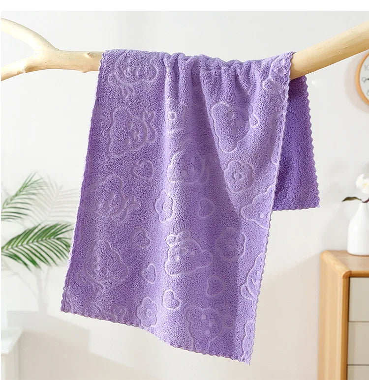 Embossed Hand Towels – Soft Bear & Floral Face Towels, 1, 5 or 10 Pack