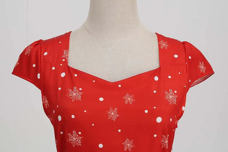 Women's Vintage-Style Printed A-Line Party Dress
