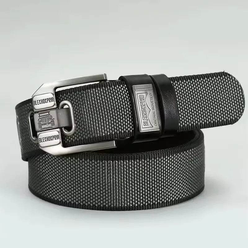 Men's Retro Canvas Belt – Pin Buckle Casual Belt, 120 cm