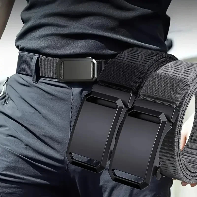 Automatic Buckle Canvas Belt for Men – Casual Outdoor & Work Belt