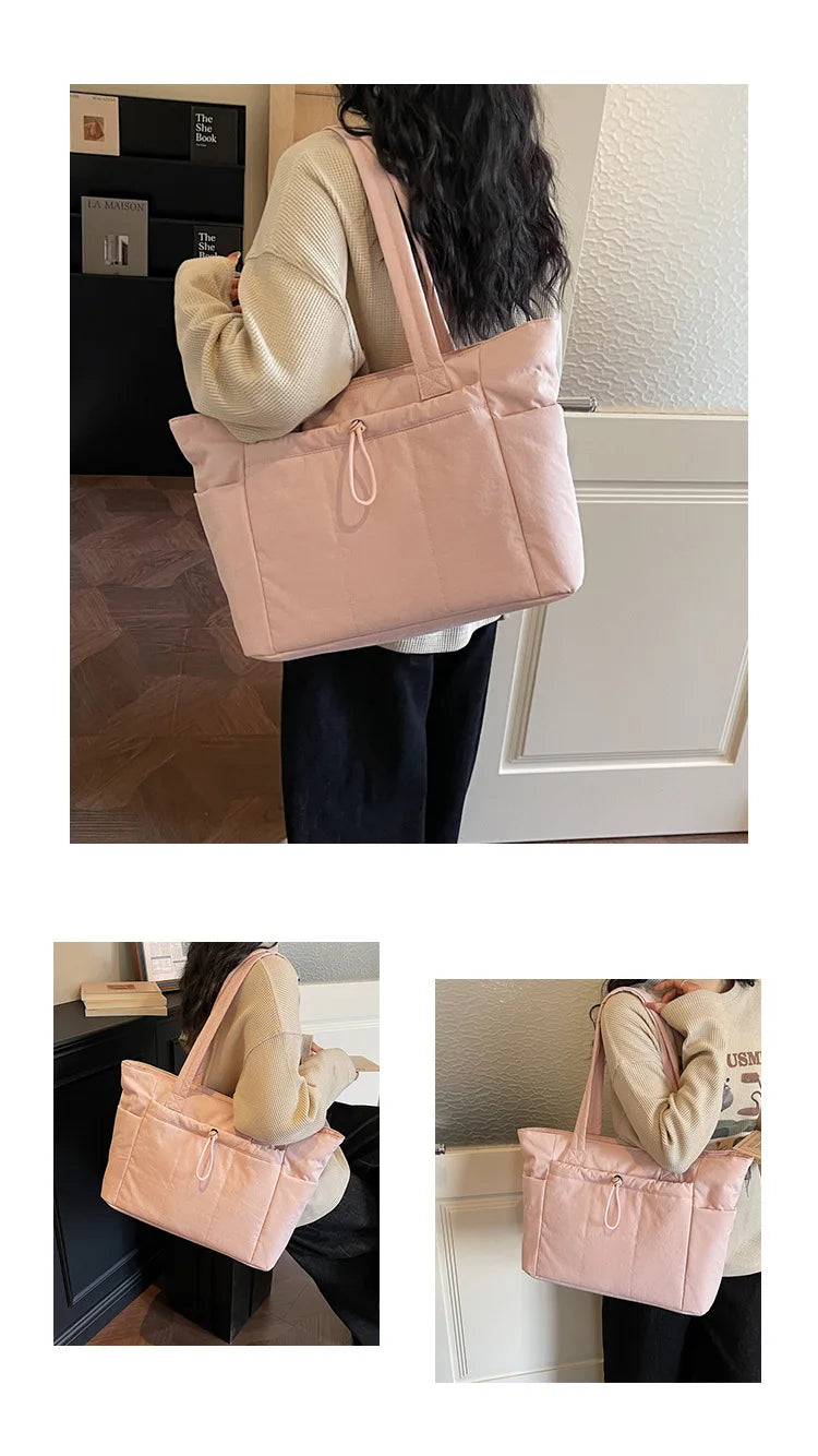 Women's Quilted Laptop Tote 13.3"-16" - Lightweight Travel Shoulder Bag