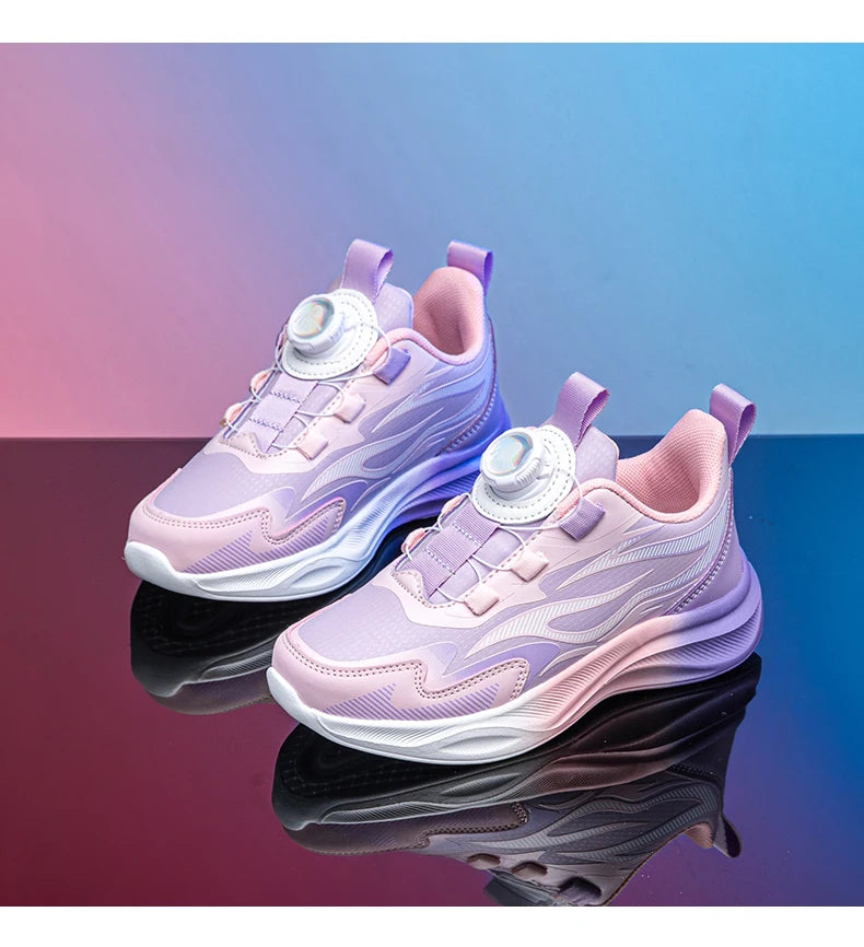 Girls' Buckle-Strap PU Sneakers