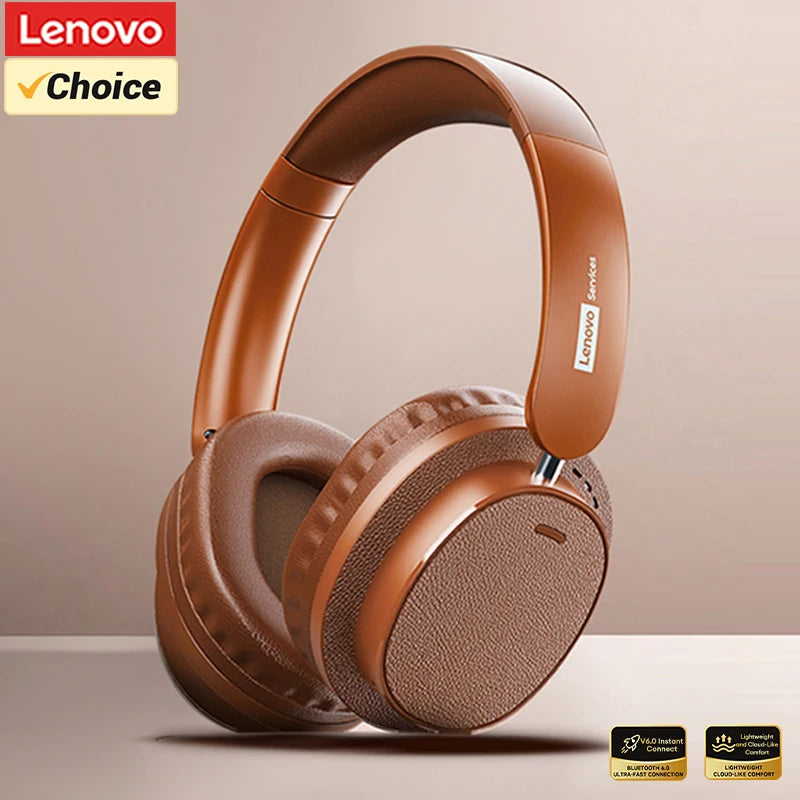 Lenovo LS105 Foldable Wireless Headphones – Bluetooth 6.0, 30-Hour Playtime, Built-In Mic