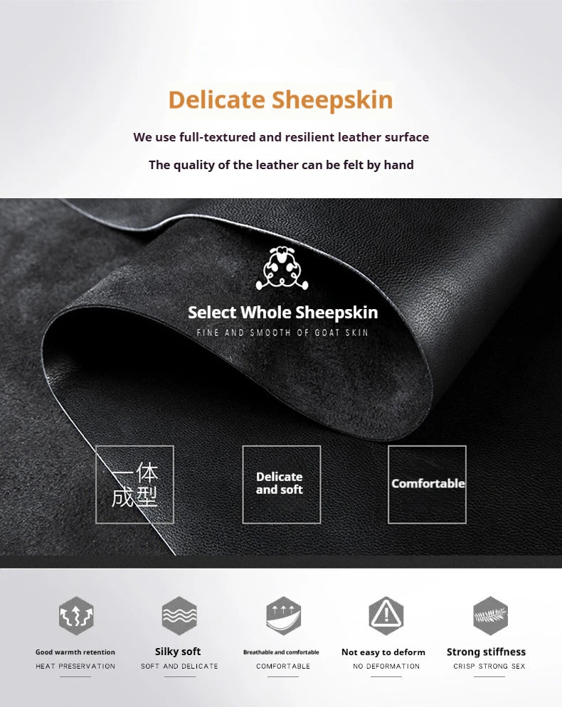 Men's Genuine Sheepskin Leather Gloves – Touchscreen Winter Gloves