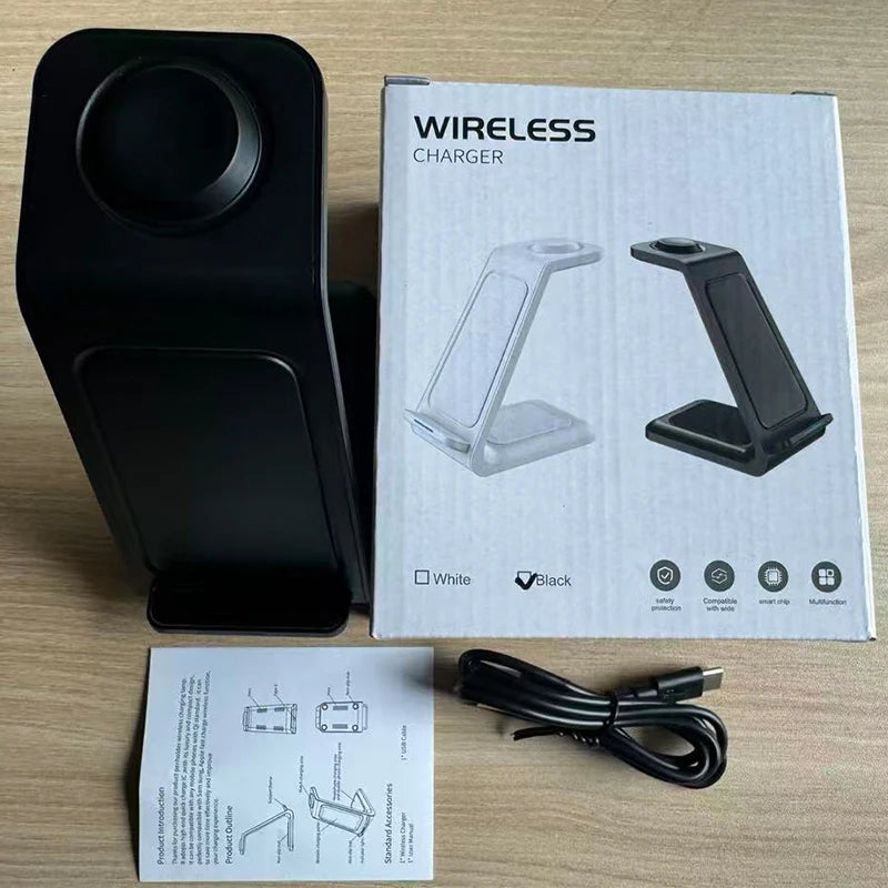 30W 3-in-1 Desktop Wireless Charging Station