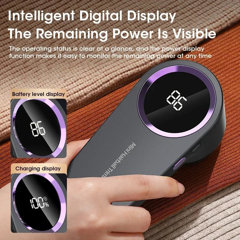Electric Lint Remover Electric Hairball Sweater Trimmer Type-C USB Charging Convenient Smart LED Pellet Cutter Fast Household