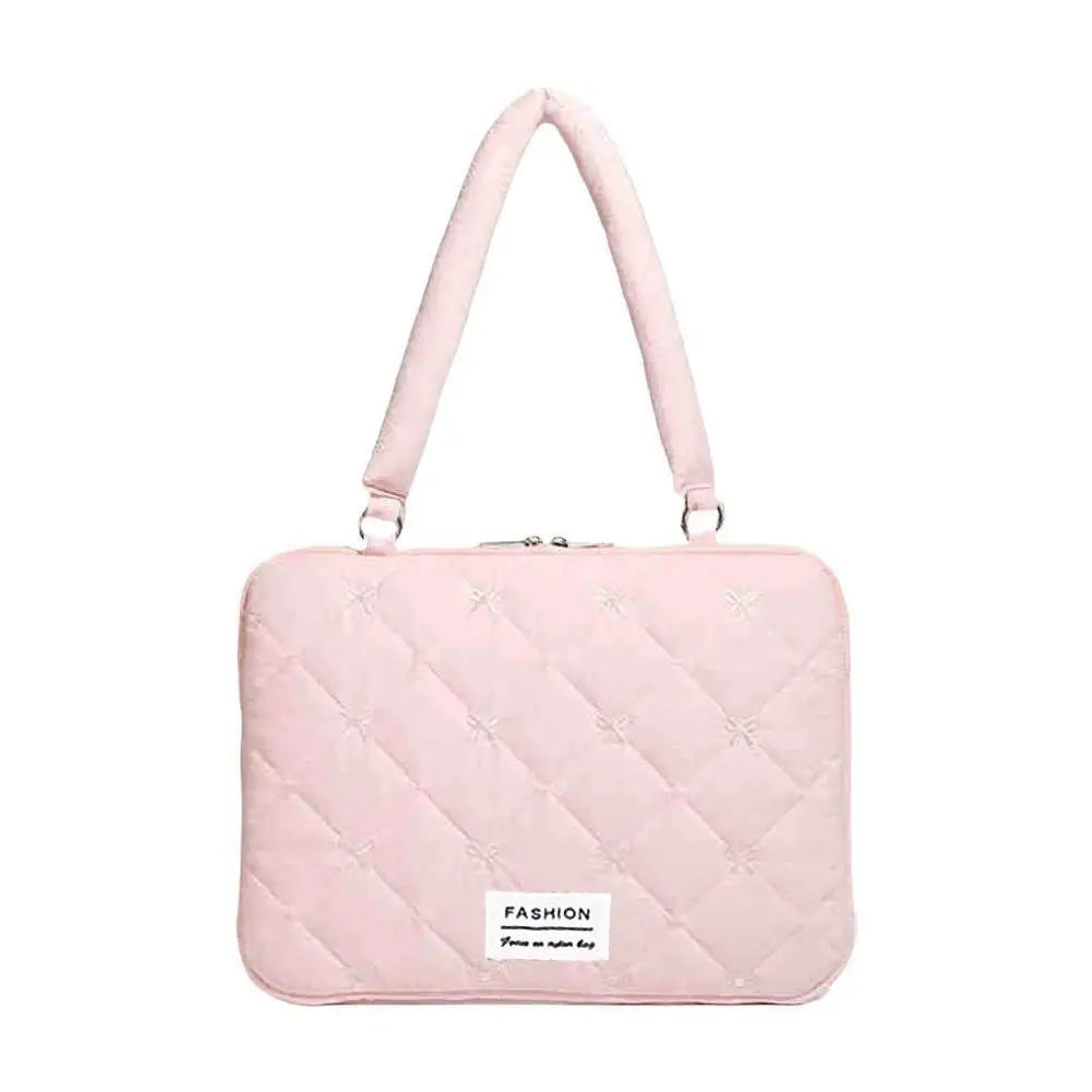 Cute Bow Laptop Sleeve 15" - Soft Padded Notebook Case with Handle
