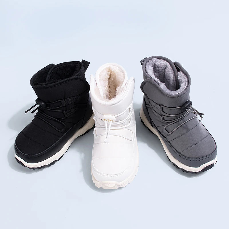 Kids' High-Top Snow Boots – Fleece-Lined, Water-Resistant Winter Boots, Ages 7–13