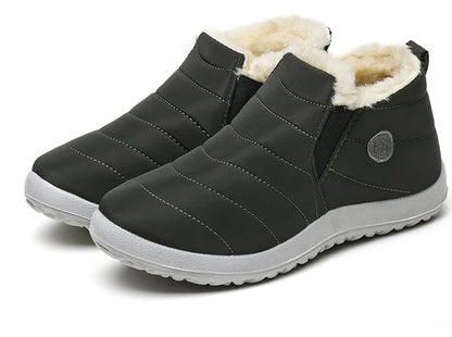 Botas de invierno sin cordones para hombre con forro de felpa HAJINK