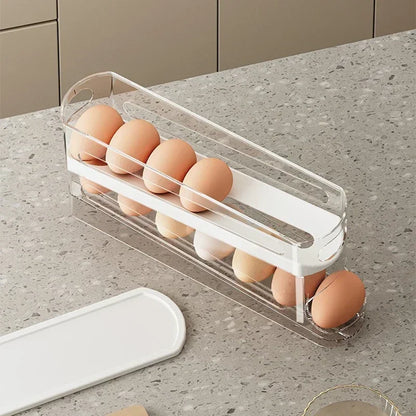 2-stöckiger rollender Eierbehälter für den Kühlschrank – platzsparender Organizer