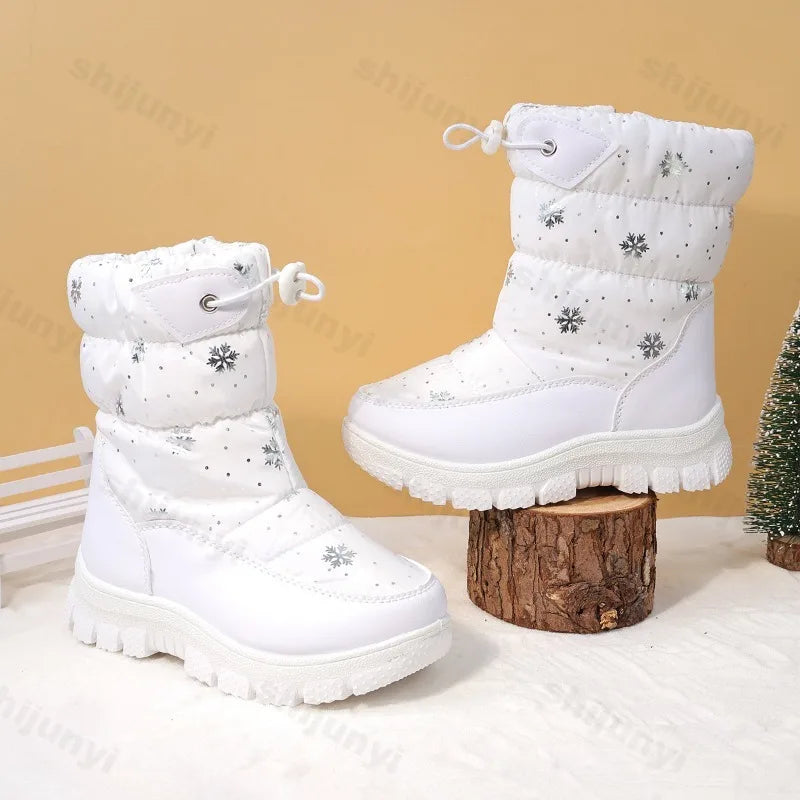 Kids' Plush-Lined Side-Zip Winter Ankle Boots