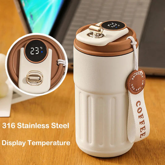 Smart Thermos Mug with Temperature Display – Stainless Steel