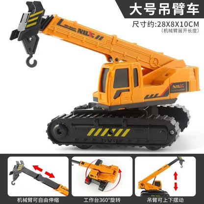 Car Carrier Truck with Construction Vehicles – Friction Toy Set