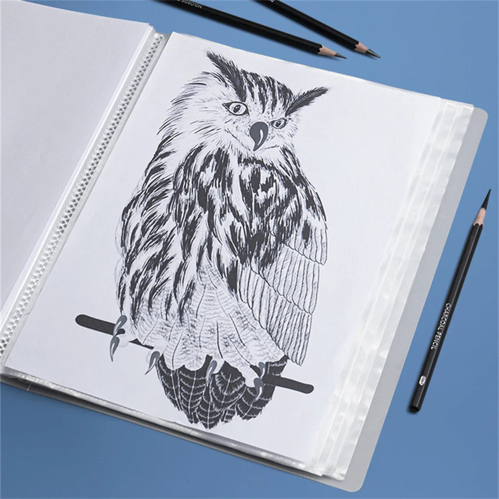 A4 File Folder 30 Pages Transparent Insert Paper Document Organizer Waterproof Booklet Information Books Office School Supplies