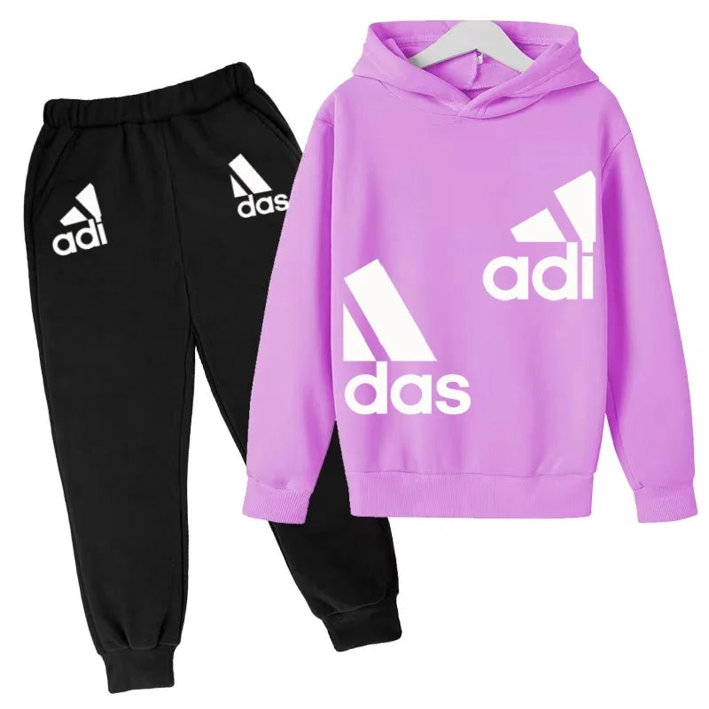 Kids' Printed Sweatshirt & Pants Set - 2-Piece Casual Sports Outfit, Ages 3-12