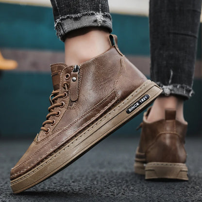 Lässige Herren-Schnürstiefeletten aus PU