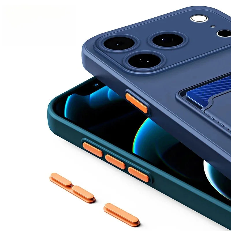 iPhone Card Holder Case with Camera Lens Protection