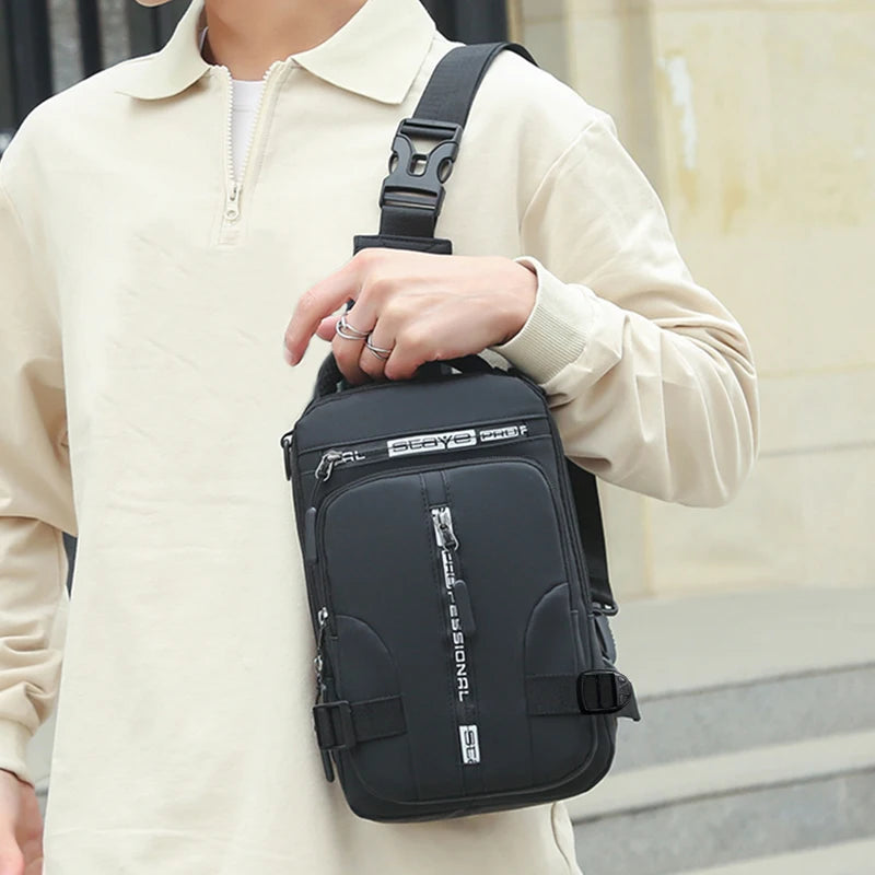 Water-Resistant Oxford Sling Chest Bag