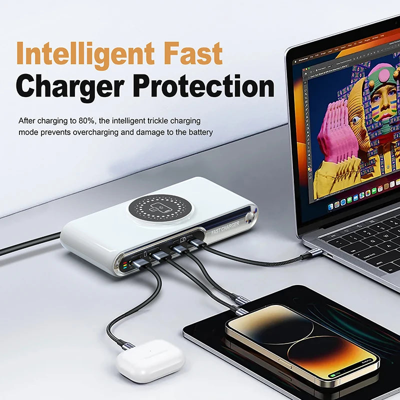 72W 4-Port USB-C PD & QC Fast Charger