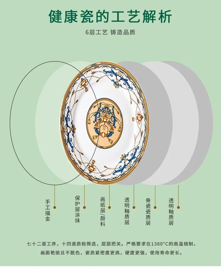 Floral Bone China Dinnerware Set, 56 or 60 Pieces