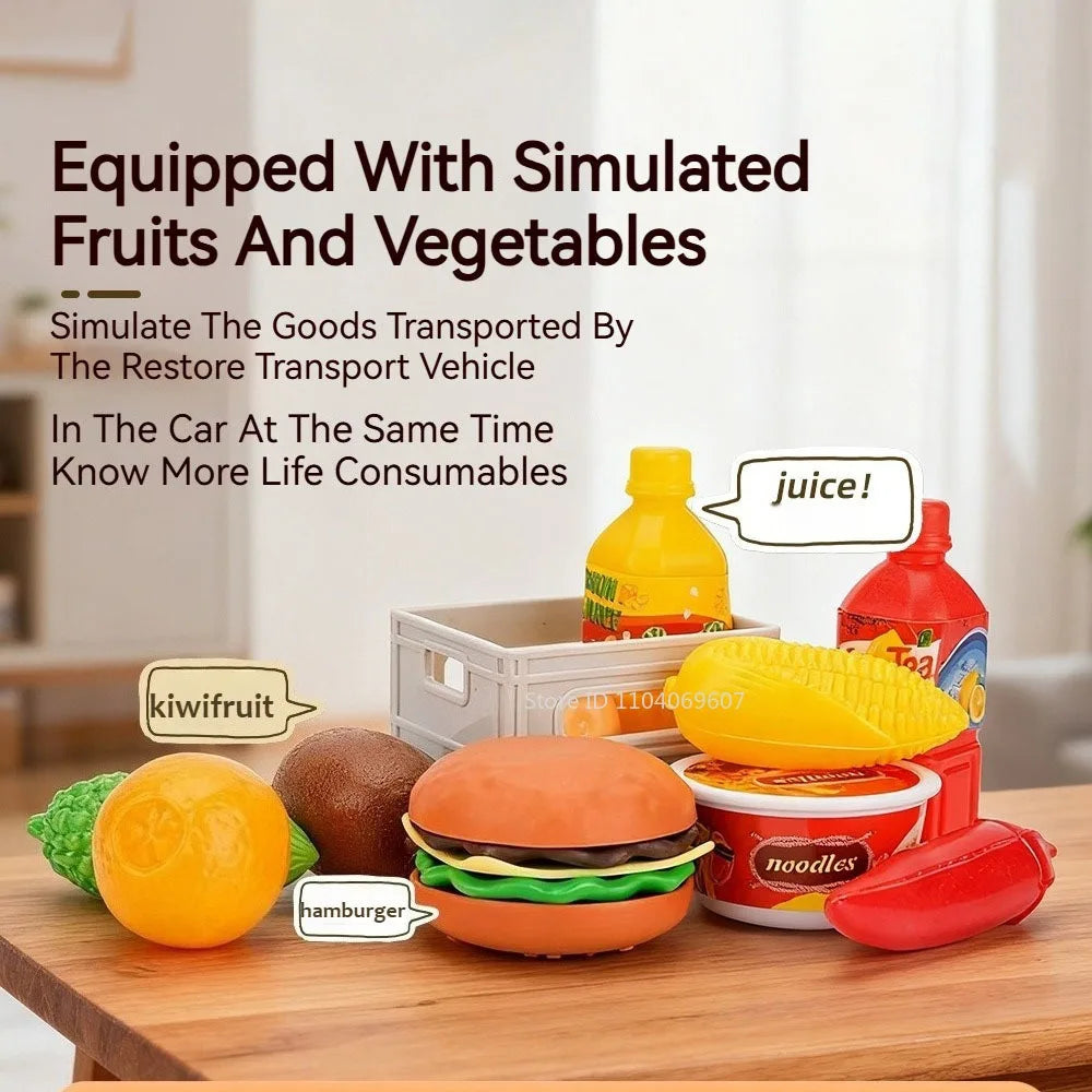 1:32 Die-Cast Produce Transport Truck – Fruit & Veggie Container Toy