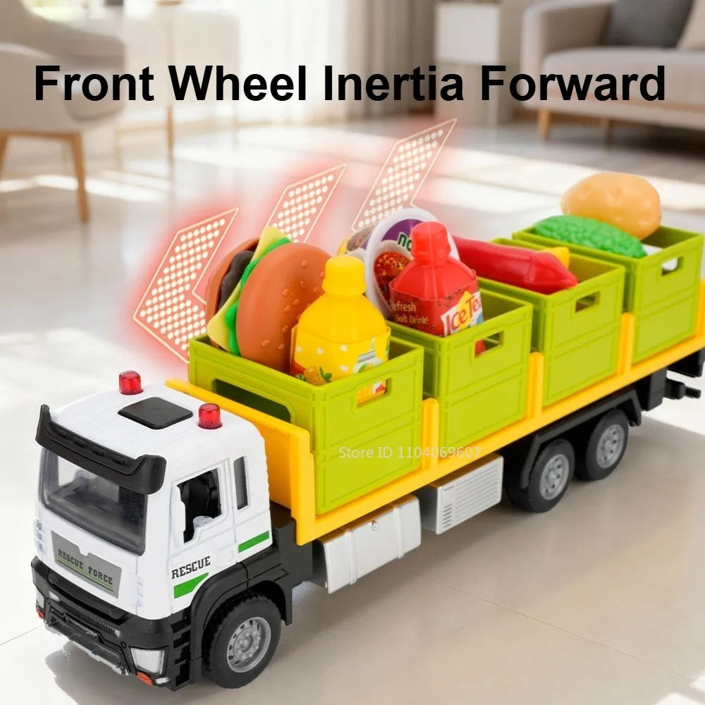 1:32 Die-Cast Produce Transport Truck – Fruit & Veggie Container Toy